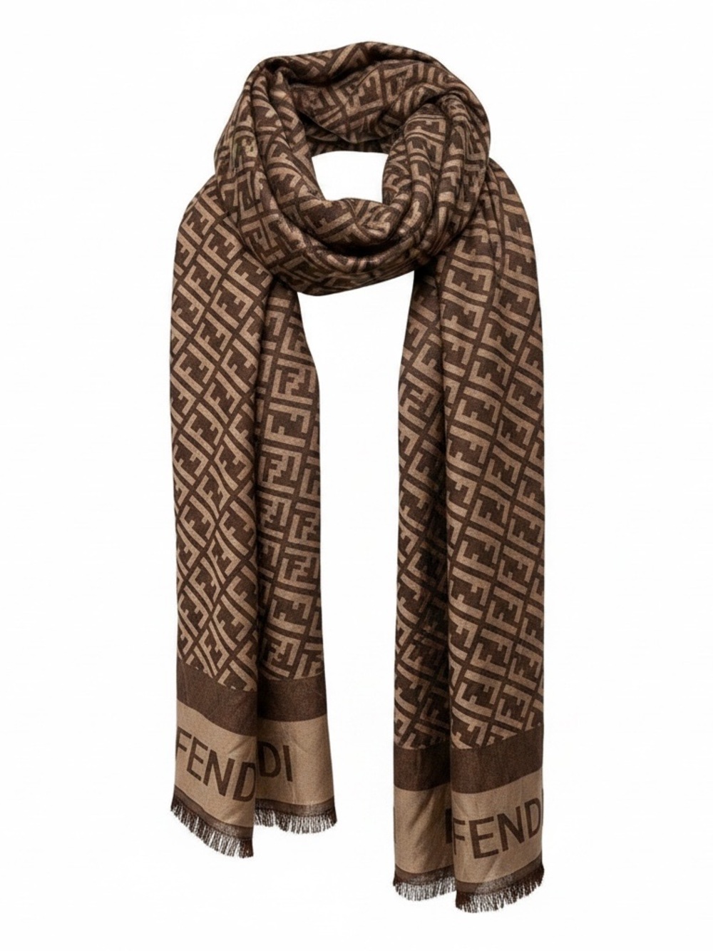 Fendi Brown Monogram  Scarf